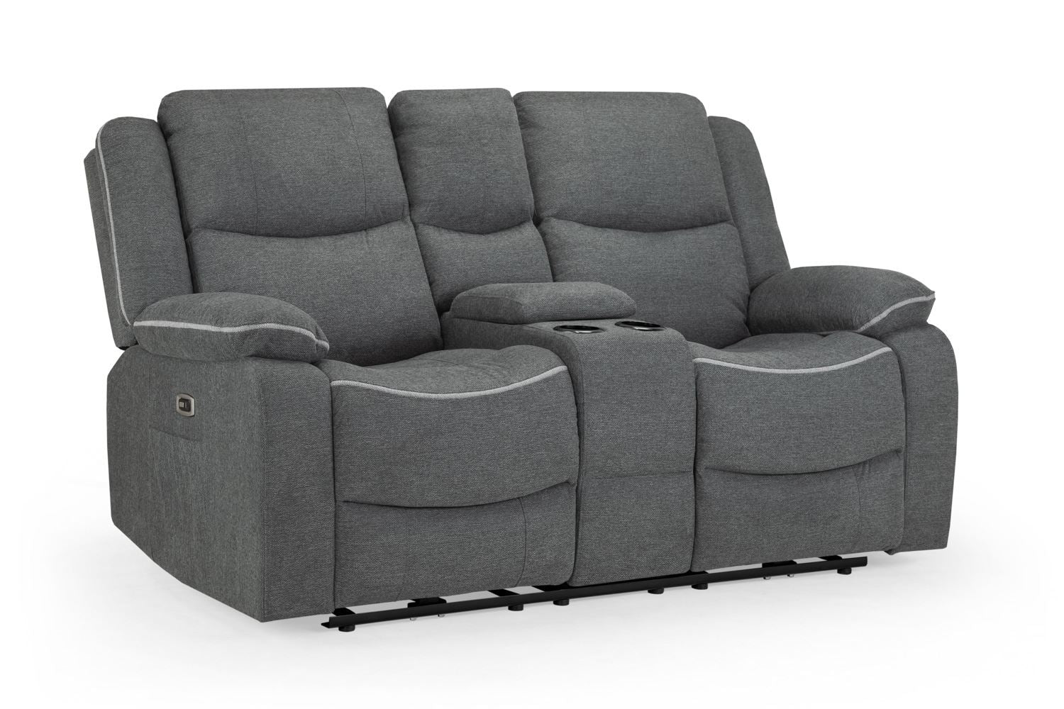 Recliner Sofa - MART Electric Fabric 2 Seater Recliner Sofa Graphite 168cm - Sofa So Good