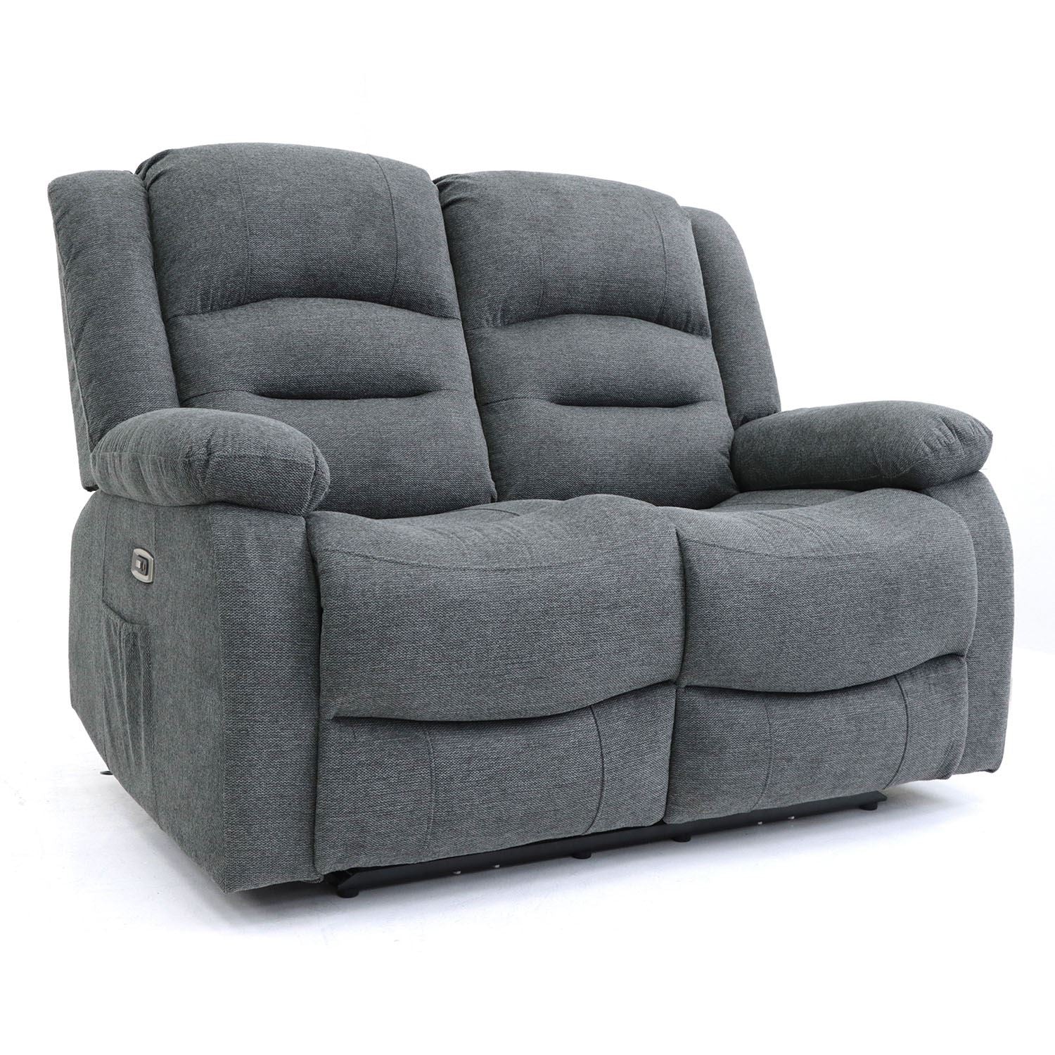 Recliner Sofa - Mark Faux Leather 2 Seater Recliner Sofa Graphite 136cm - Sofa So Good