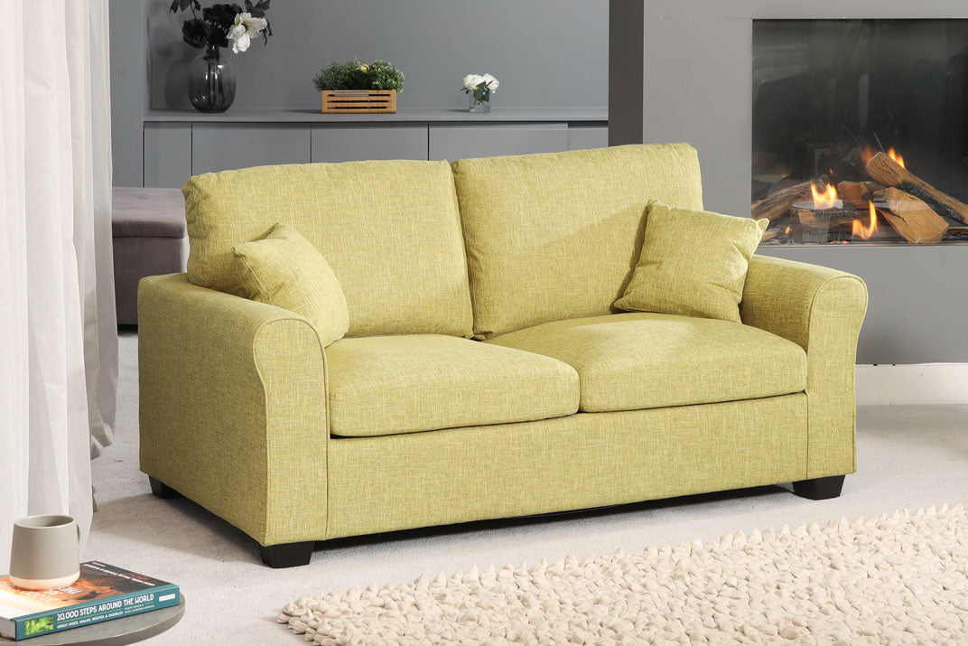 NOCERA Textured Fabric 2 Seater Sofa Bed - Green - Artemis Home
