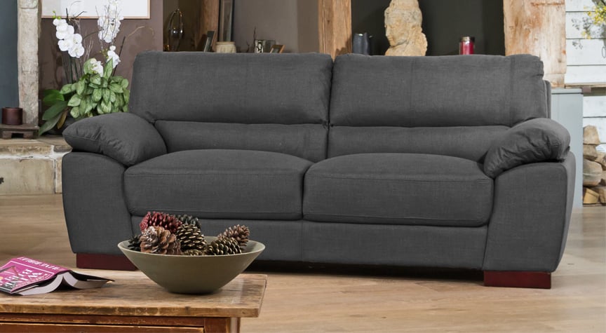 3 Seater Sofa - ARVENA Fabric Sofa - Ash - Archie Homes