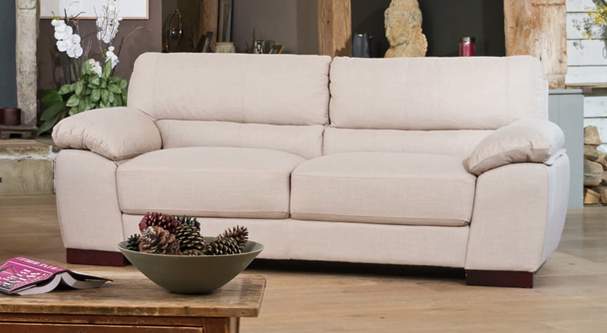 3 Seater Sofa - ARVENA Fabric Sofa - Sand - Archie Homes