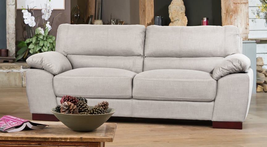 3 Seater Sofa - ARVENA Fabric Sofa - Smoke - Archie Homes