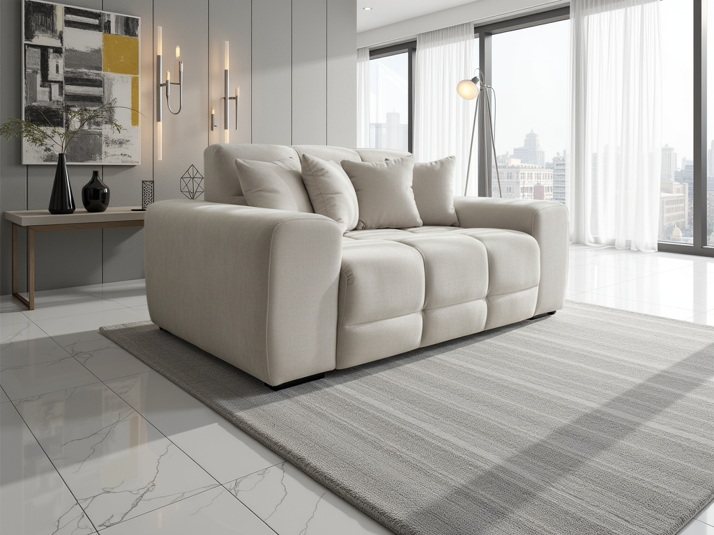 STACIE Fabric 2 Seater Sofa - Natural - Sofa So Good