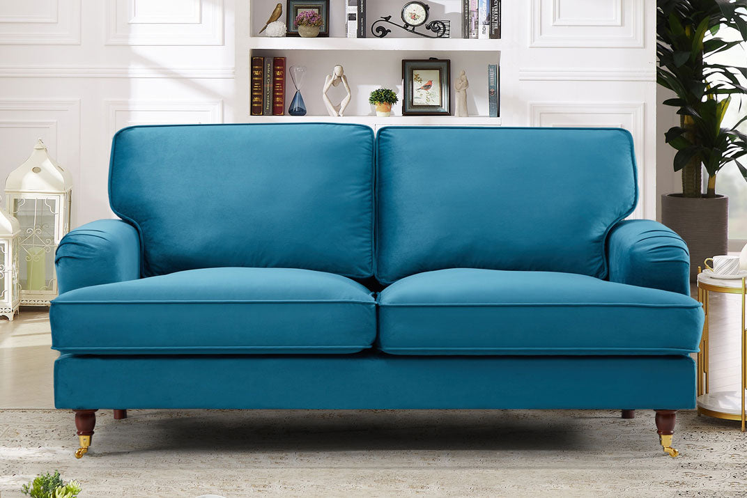 VELARO Velvet 2 Seater Sofa - Teal - Artemis Home