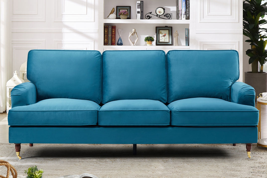 VELARO Velvet 3 Seater Sofa - Teal - Artemis Home