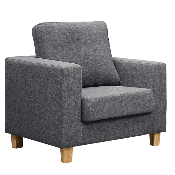 Buxton Linen Fabric 1 Seater Sofa - Dark Grey - Sigrid Mills