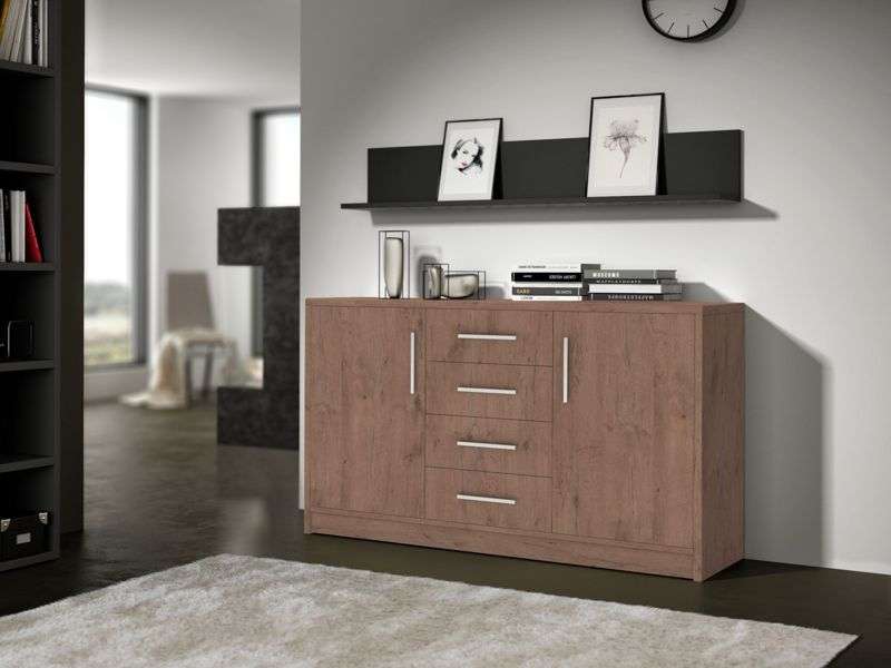 CARNING 2 Door Sideboard with 4 Drawers - Oak Sterling - Avellino & Wells