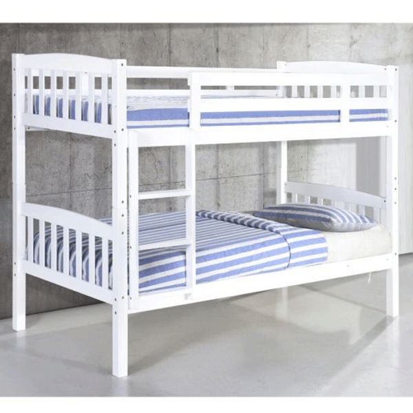 Erewash White Detachable Single Bunk Bed - Solid Wood - Sigrid Mills
