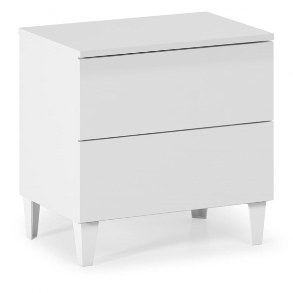 ADRIAN White Chest of Drawers - Small-sized, 2 Drawers - Sigrid Mills