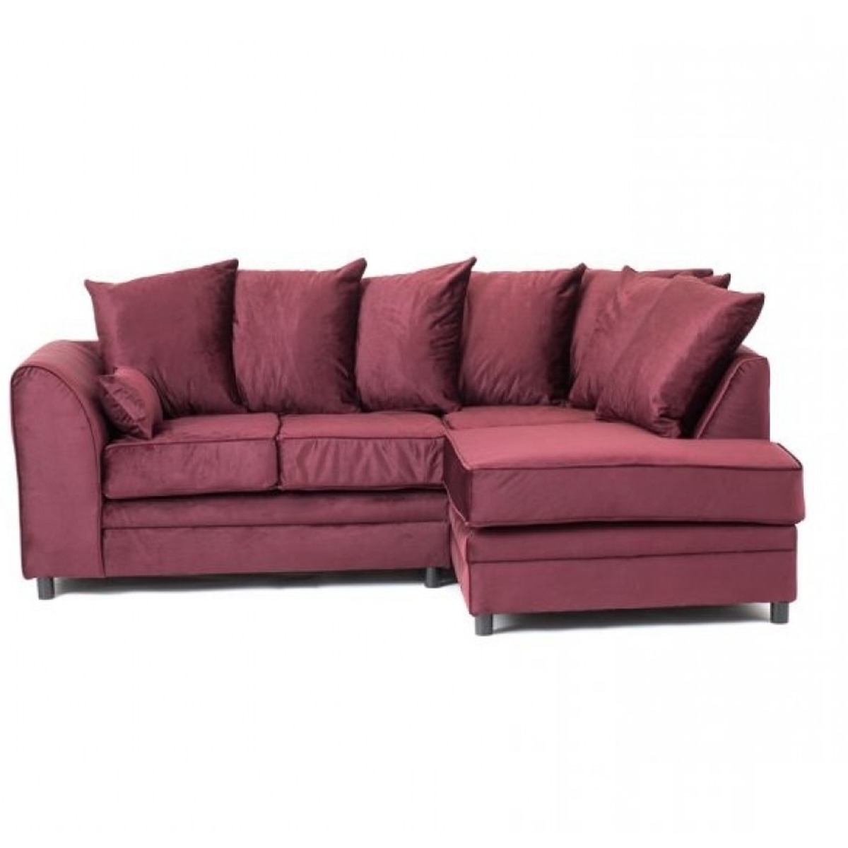 CHICAGO Velvet 4 Seater L Shaped - Right Hand Facing Corner Sofa - Heather Rose - Interior Masters