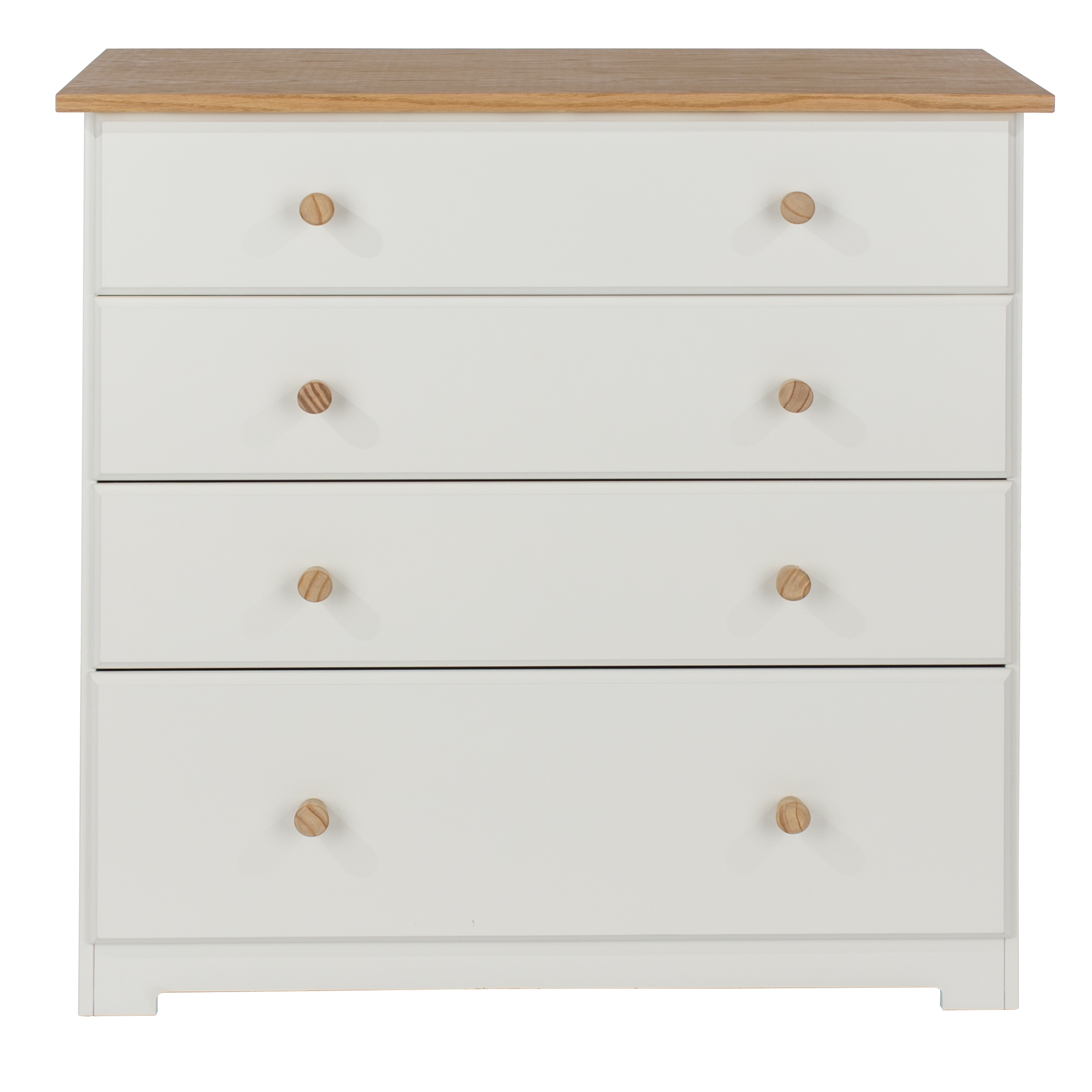 BASILDON White Chest of Drawers - Medium-sized, 4 Drawers - Colton & Sawyer
