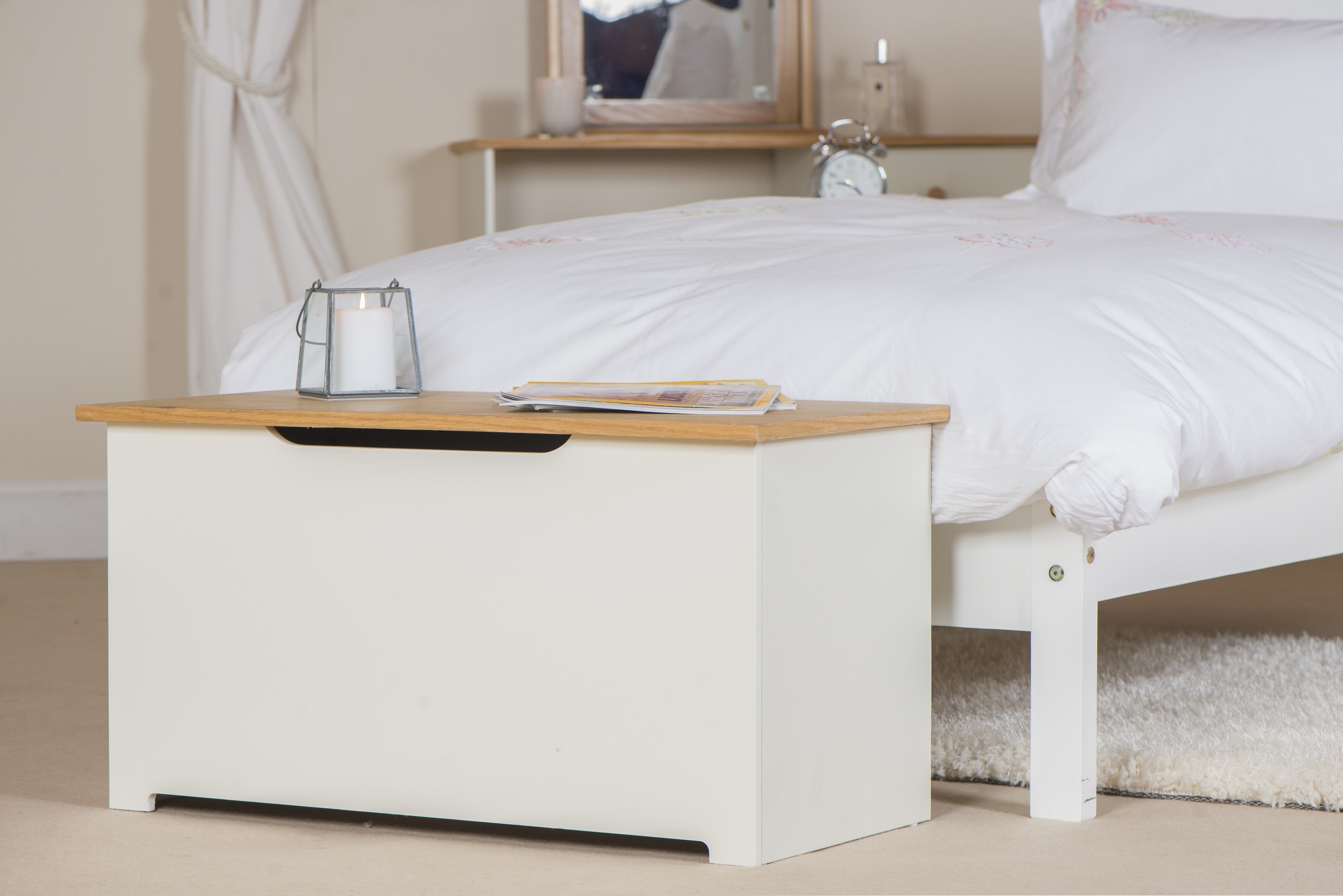 Colorado White Oak Ottoman Storage Chest - Colton & Sawyer