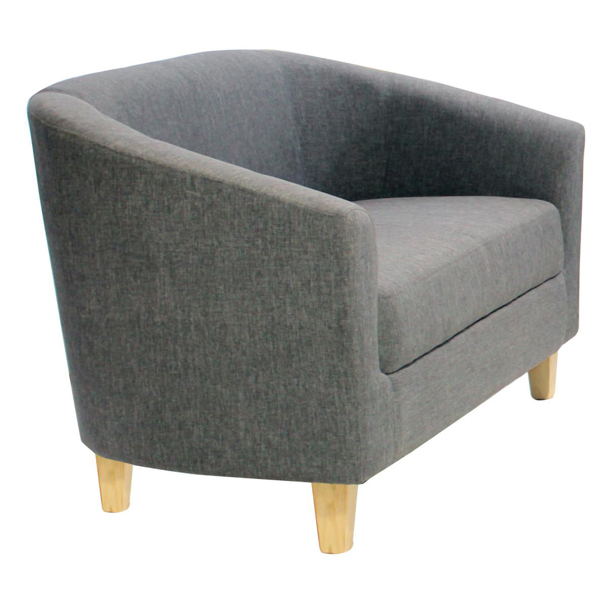 Bexhill Linen Fabric 2-Seater Sofa in Dark Grey - Sigrid Mills