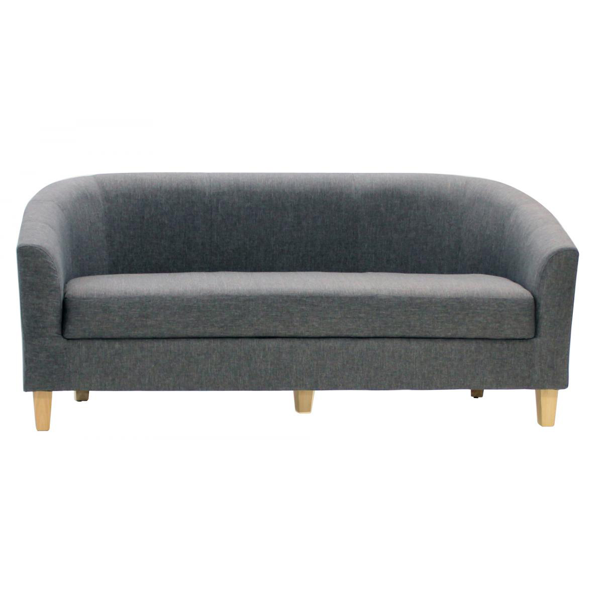 Bexhill Linen Fabric 3-Seater Sofa in Dark Grey - Sigrid Mills