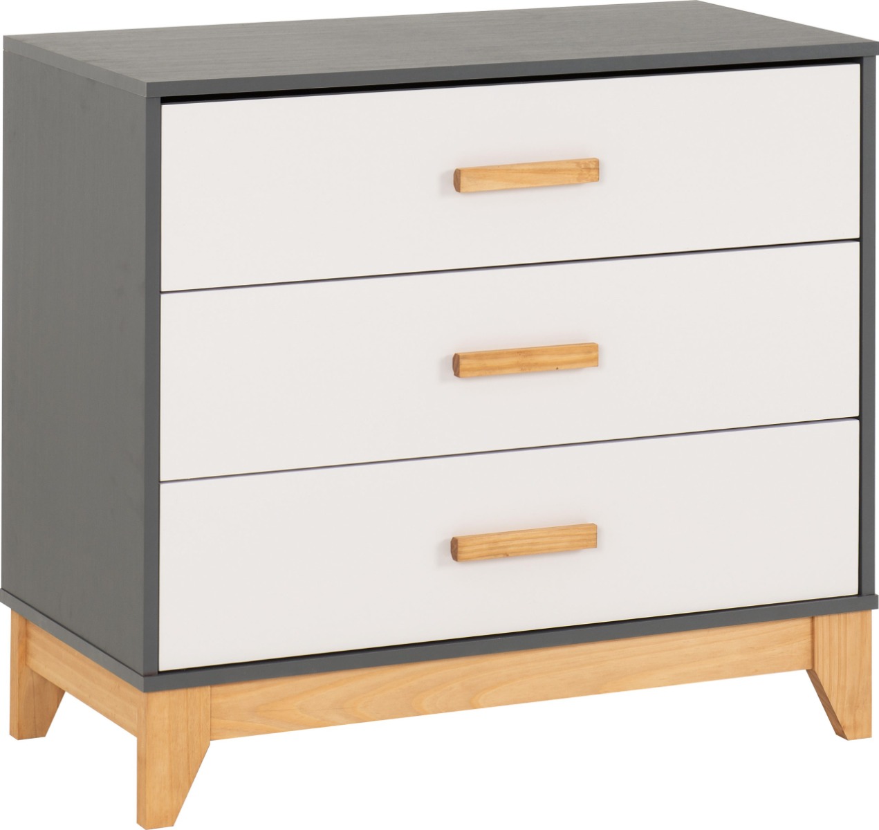 CHATHAM Grey Chest of Drawers - Medium-sized, 3 Drawers - Budget Deals