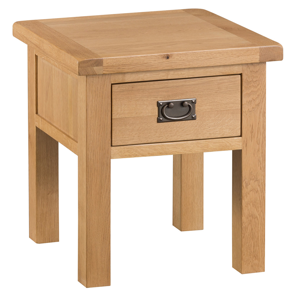 Classic Lamp Table with Drawer - Medium Oak Finish - Kettle Homes
