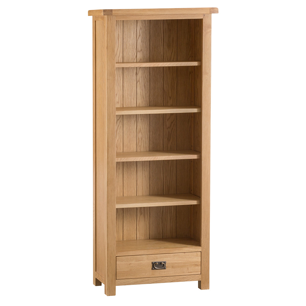 Classic Medium Wooden Bookcase - Medium Oak Finish - Kettle Homes