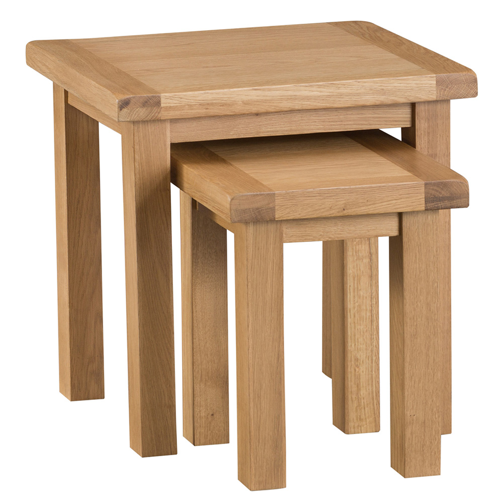 Classic Nest Of 2 Tables - Medium Oak Finish - Kettle Homes