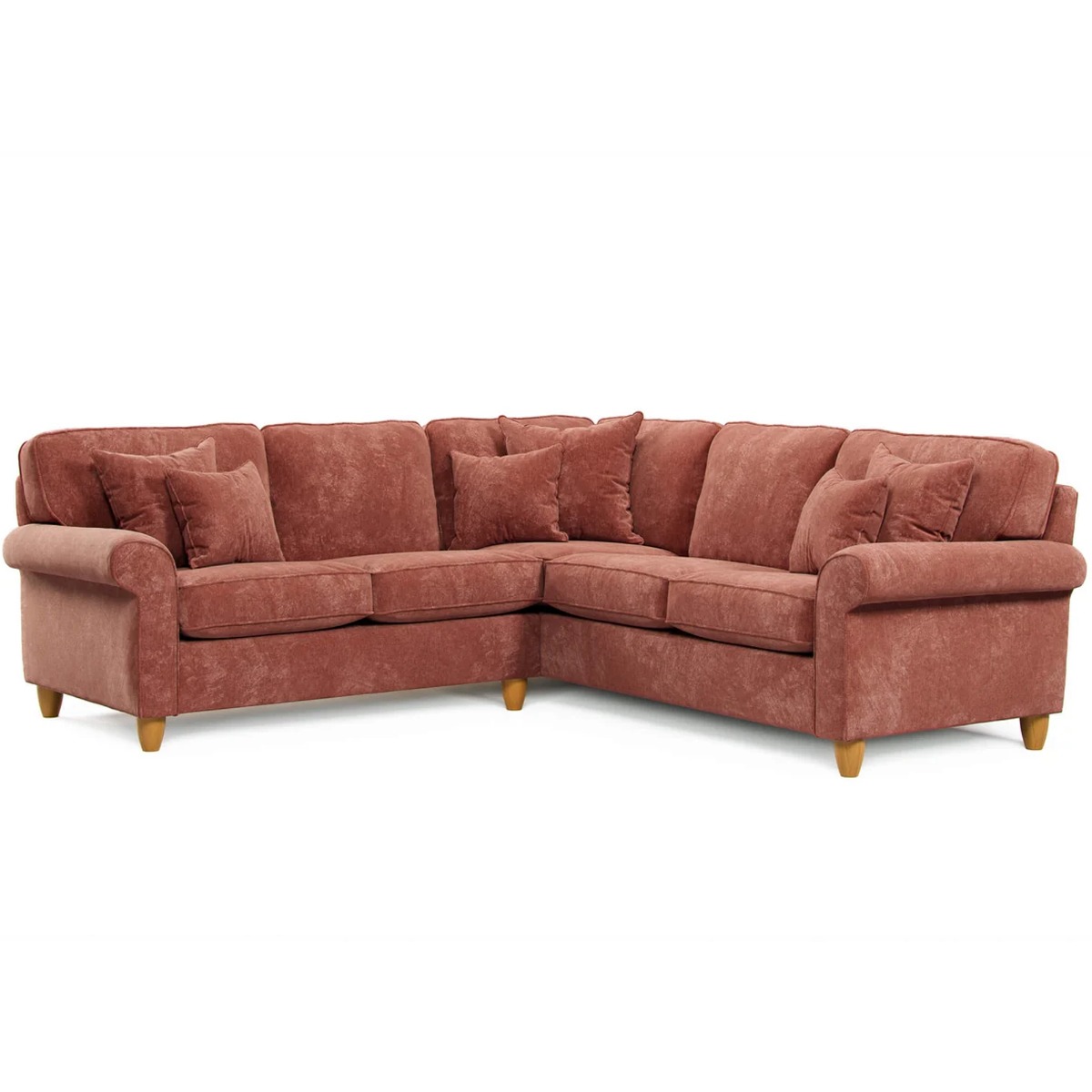 COASTAL Fabric 4 Seater Corner Sofa - Right Hand Facing - Deep Terra