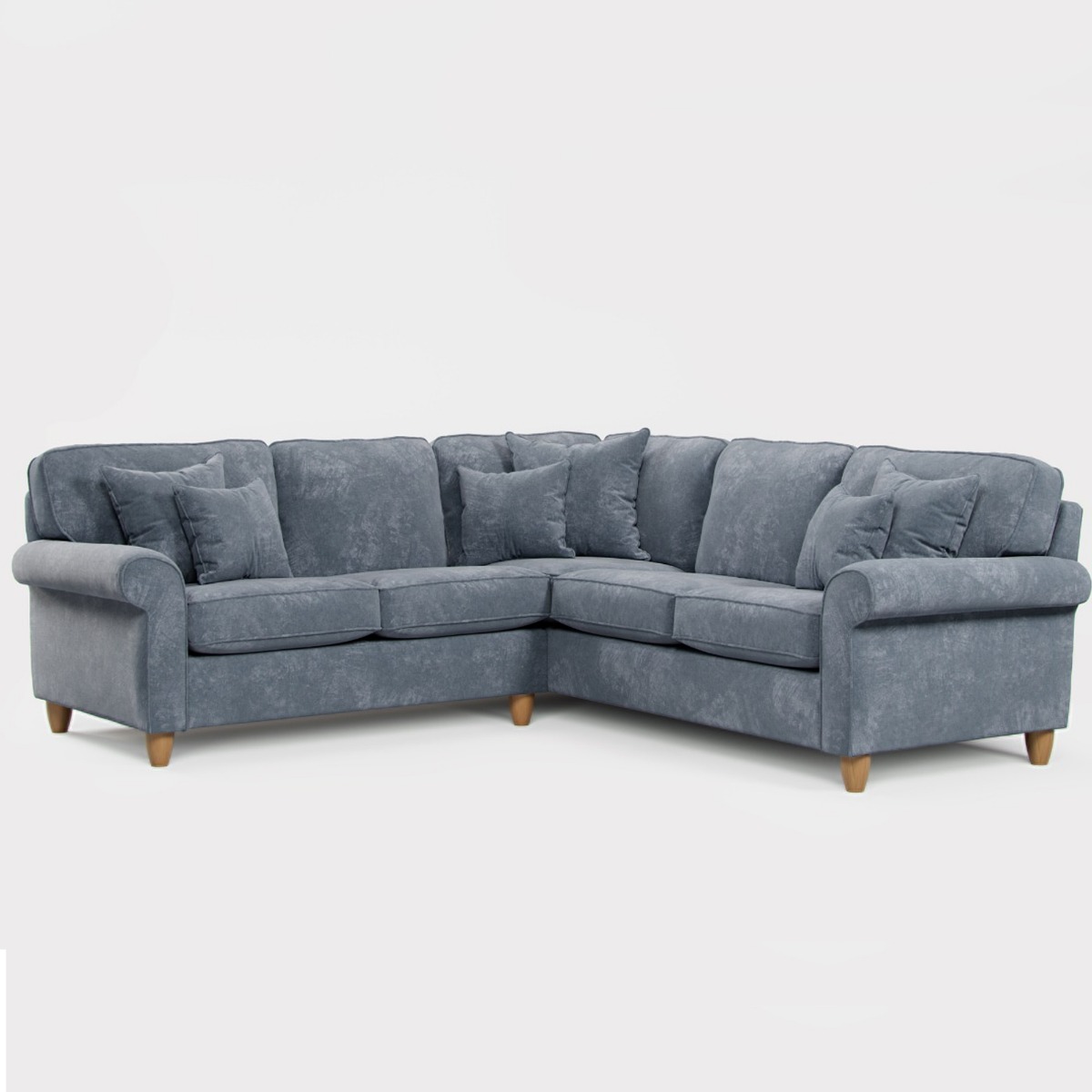 COASTAL Fabric 4 Seater Corner Sofa - Right Hand Facing - Steel