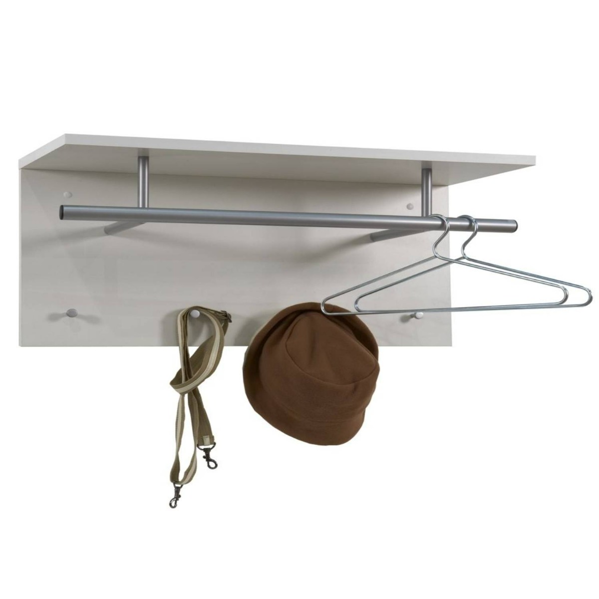 Spot Wall Mount Coat Hanging Rack - White Gloss - Wimex Distribution