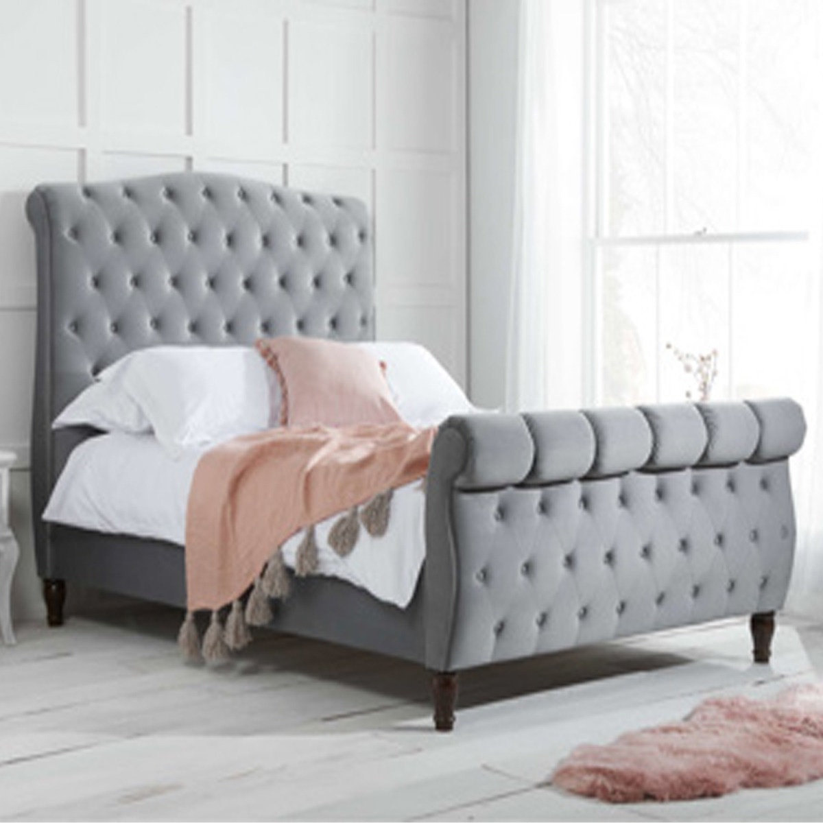 Birlea Colorado Grey Fabric Bed Frame - Kingsize 5ft - Birlea Essentials