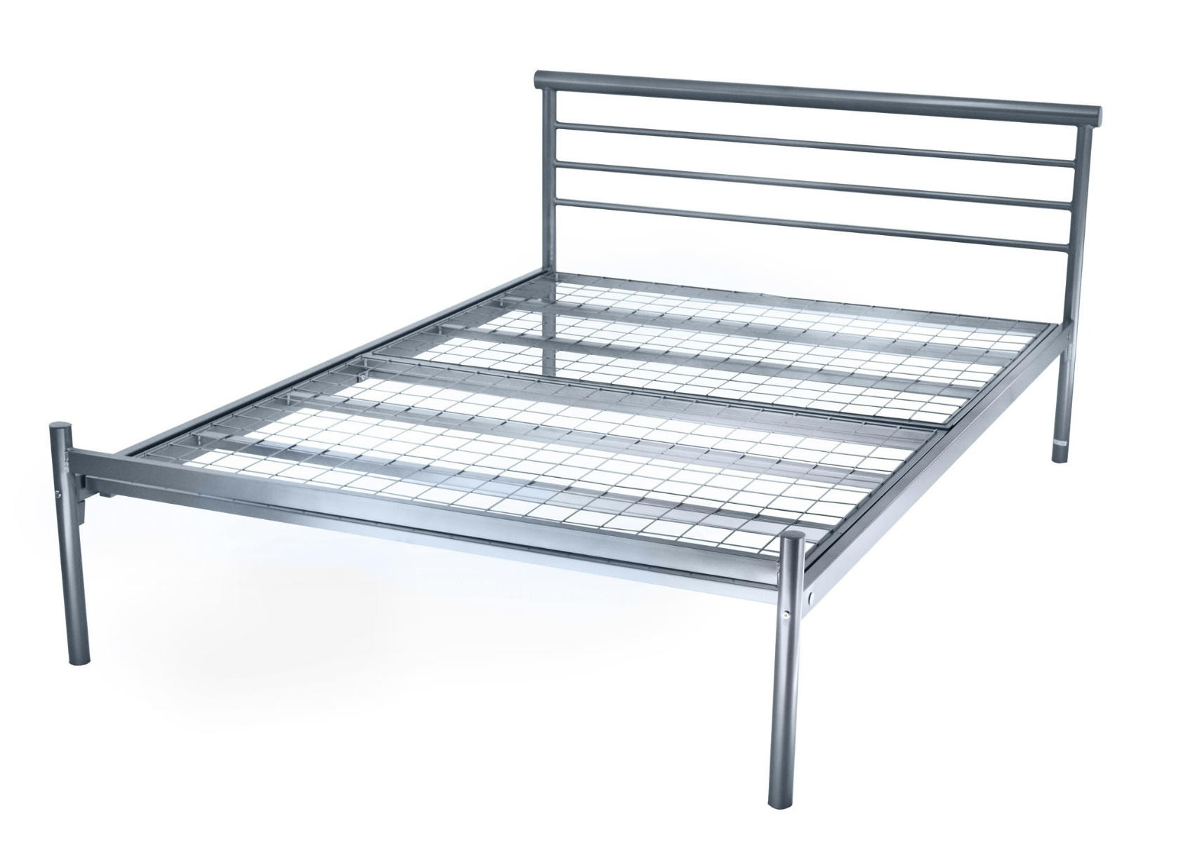 Contract Mesh Silver Metal Bed Frame - 5ft Kingsize - Beds-To-Go