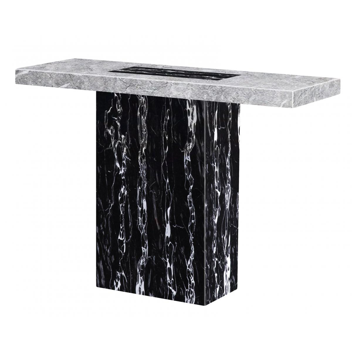 Elegance Redefined Juneau Marble Console Table with Lacquer Finish - Rectangular - Sigrid Mills
