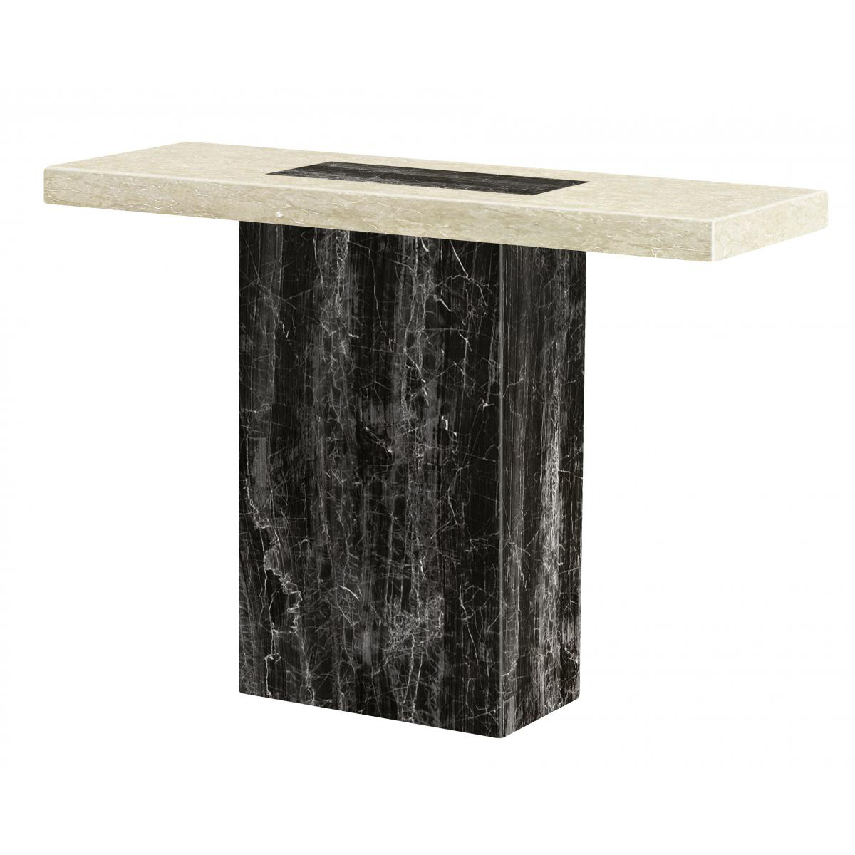 Sleek Living Fresno Natural Stone Rectangular Marble Effect Console Table with Lacquer Finish - Sigrid Mills