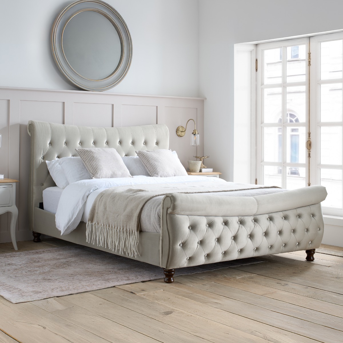 Birlea Copenhagen Warm Stone Fabric Bed Frame - Kingsize 5ft - Birlea Essentials