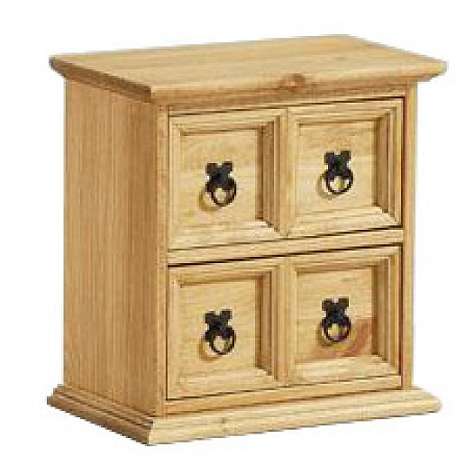 CARLISLE VI Pine Finish Chest of Drawers - Small-sized, 4 Drawers - Sigrid Mills