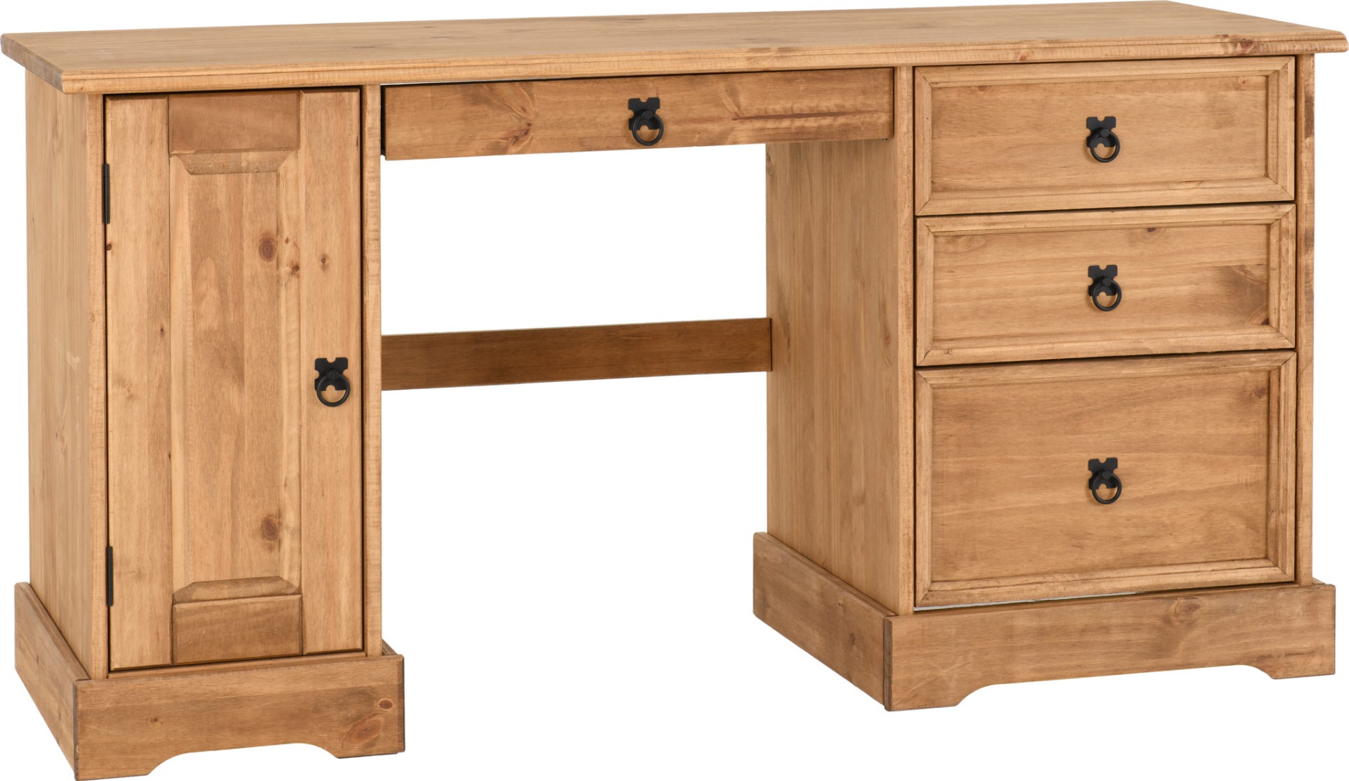 Corona Computer Desk - Distressed Waxed Pine - Budget Deals