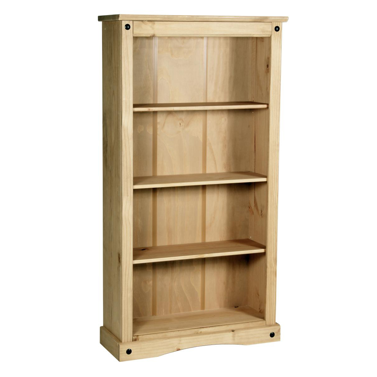 Waltham Distressed Solid Waxed Light Pine Wooden Bookcase with 3 Shelves - Medium - Sigrid Mills