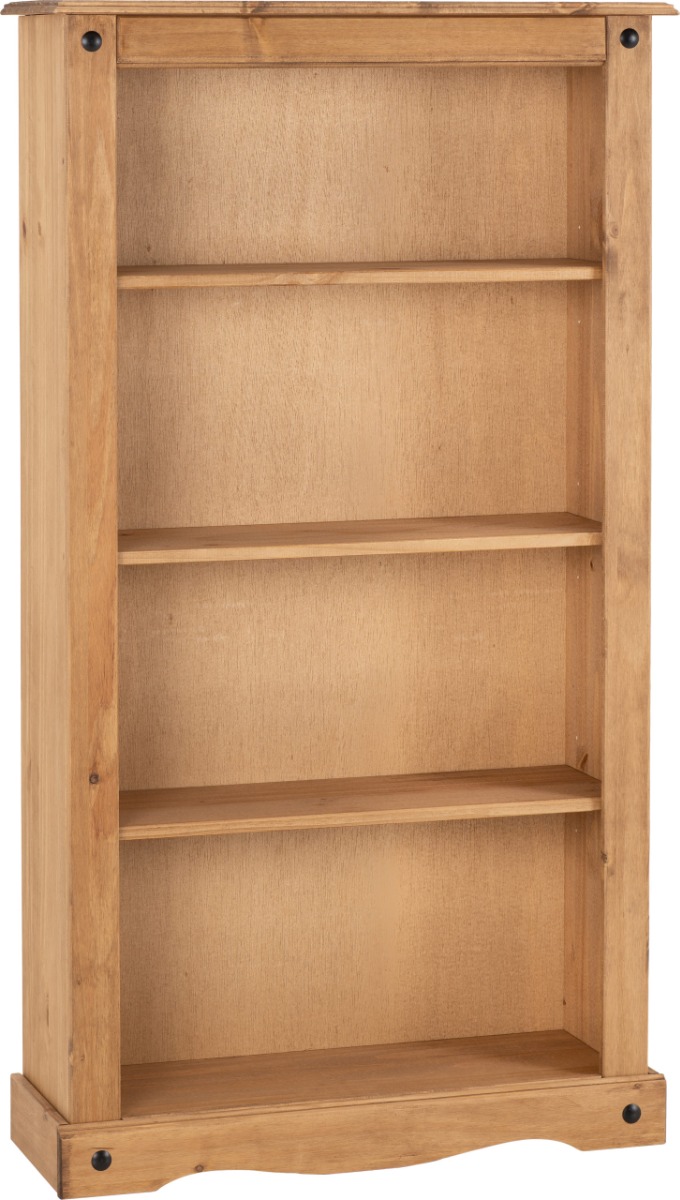 Corona Medium Bookcase - Distressed Waxed Pine - Budget Deals