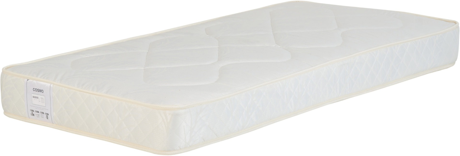 Cosmo 3ft Single Mattress - Cream - Budget Deals
