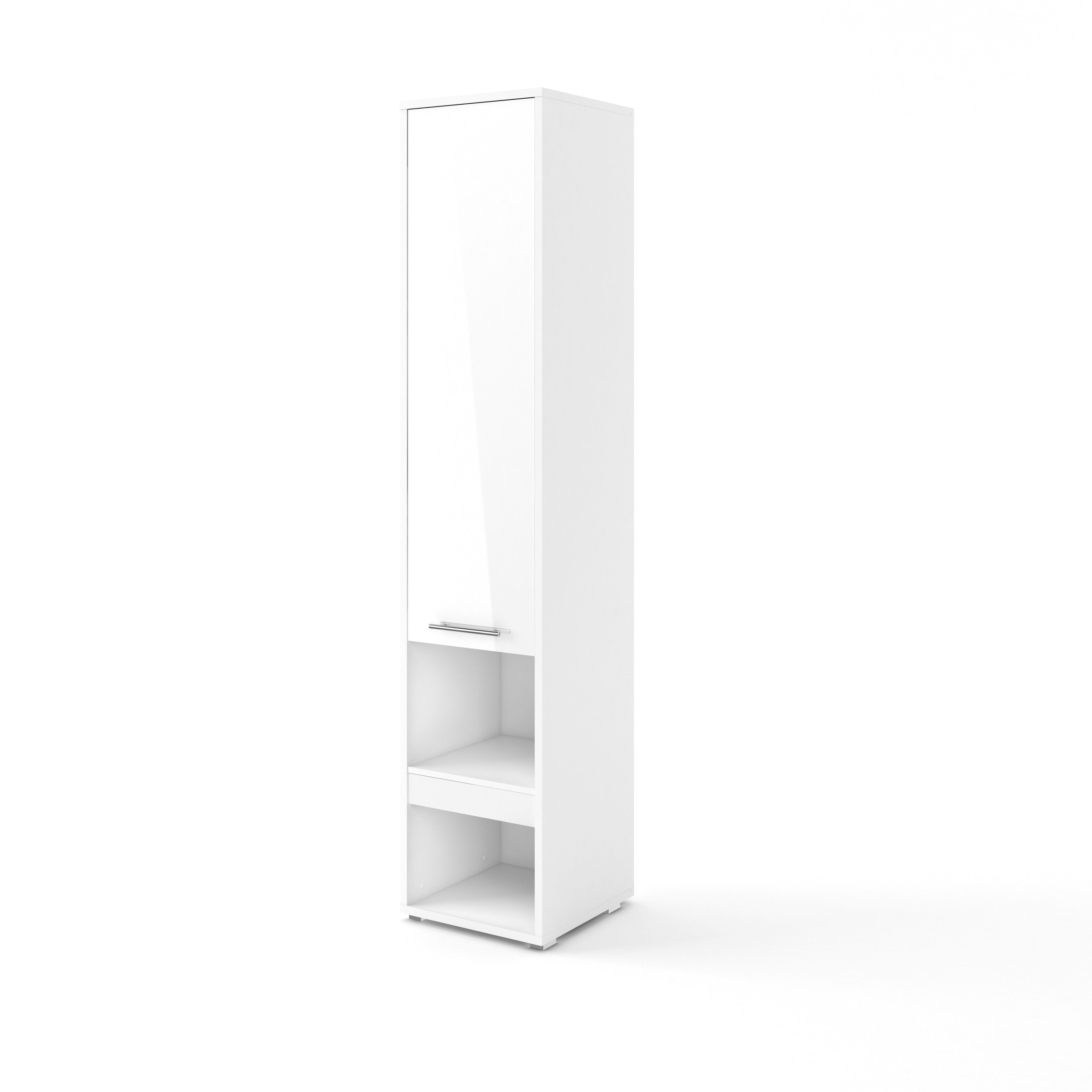 Tall Storage Cabinet for ArtNest Vertical Wall Bed Concept - White Gloss - Art Nest