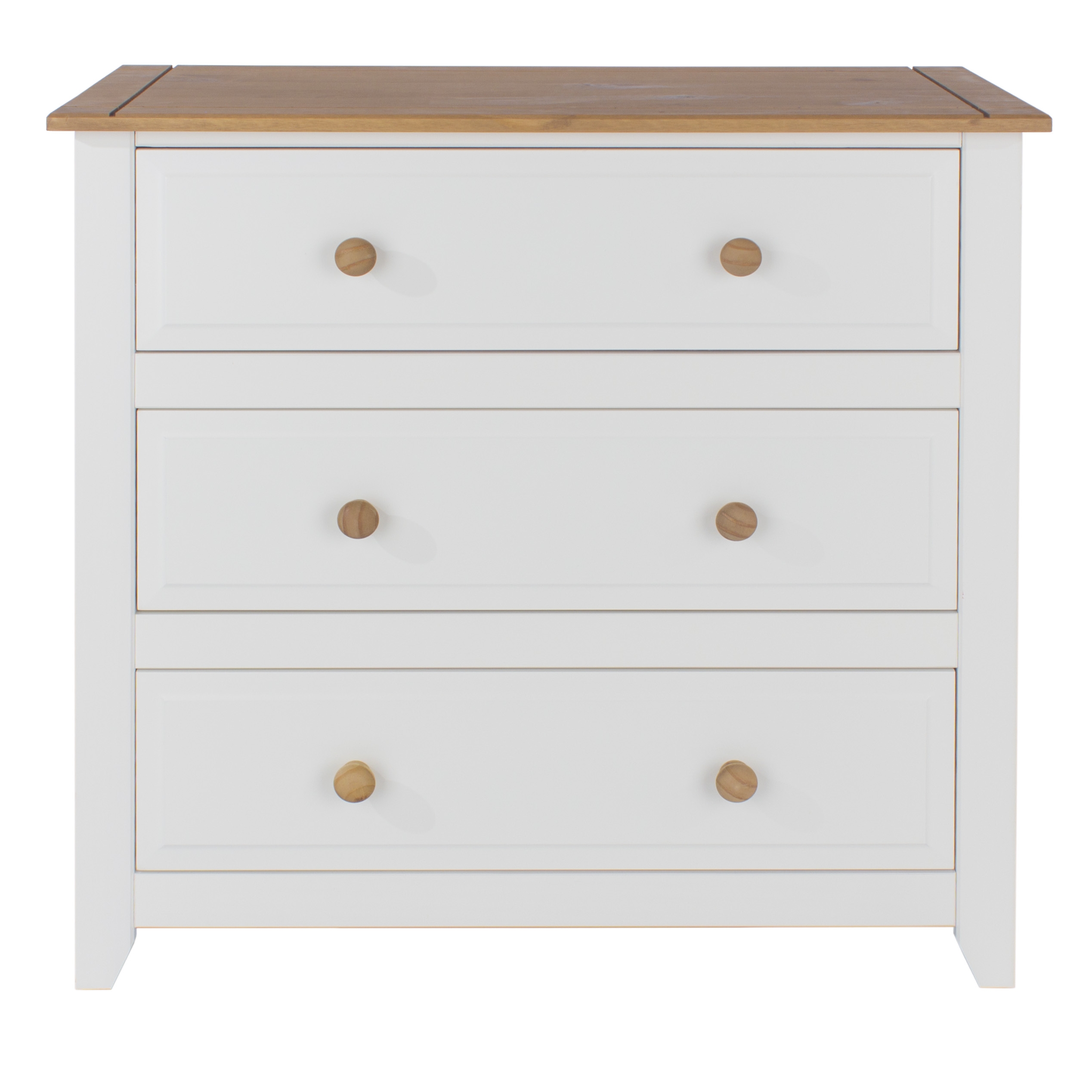 CHESTER White Chest of Drawers - Medium-sized, 3 Drawers - Colton & Sawyer