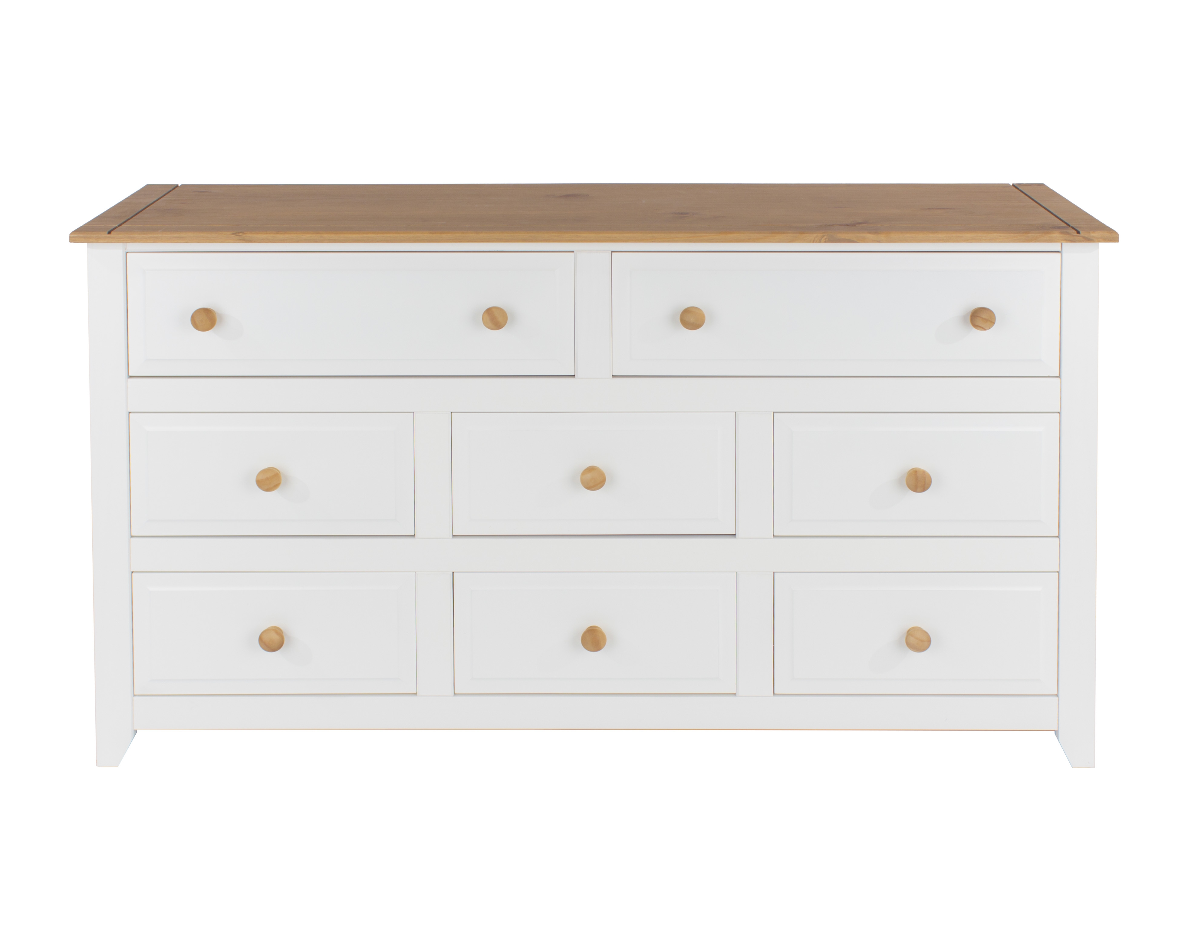 LOGAN White Chest of Drawers - Large-sized, 8 Drawers - Colton & Sawyer