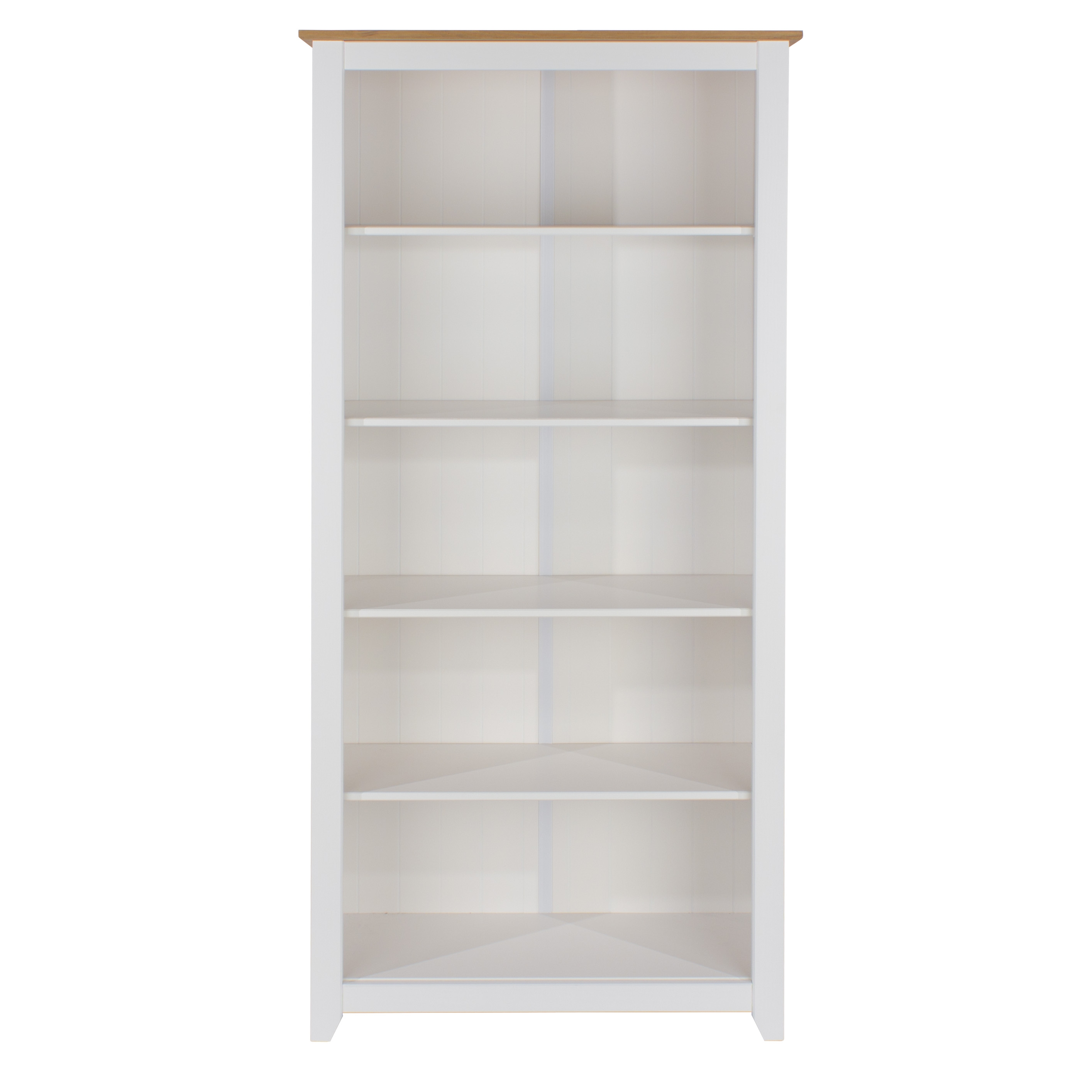 Capri White Pine 5-Tier Tall Bookshelf - Colton & Sawyer