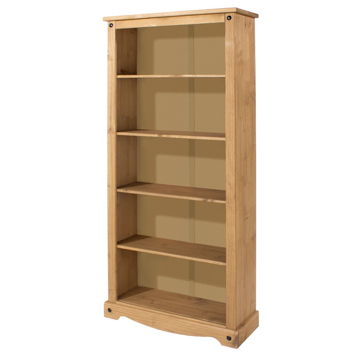 Corona Tall 5-Tier Open Bookcase - Pine - Colton & Sawyer