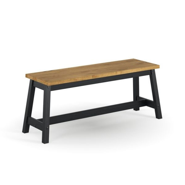 Black Corona live edge large dining bench - Colton & Sawyer