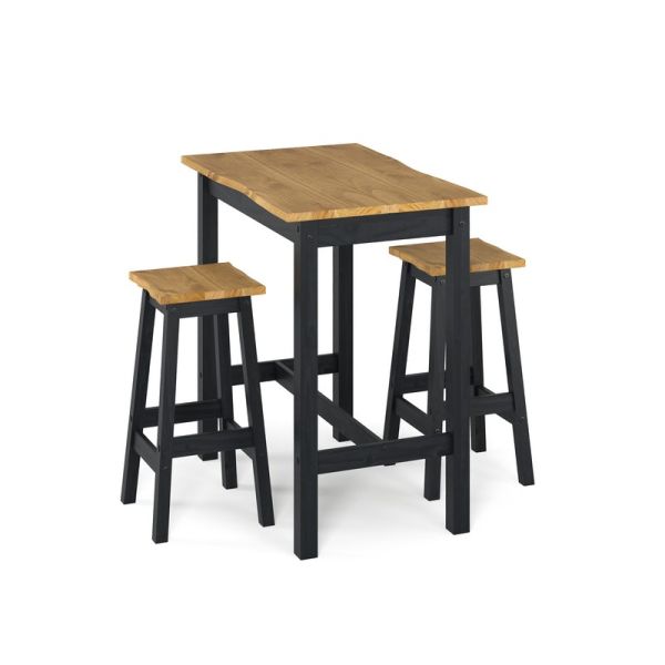 Kyla Large Rectangular High Breakfast Bar Table with Bar Stools Set - Colton & Sawyer