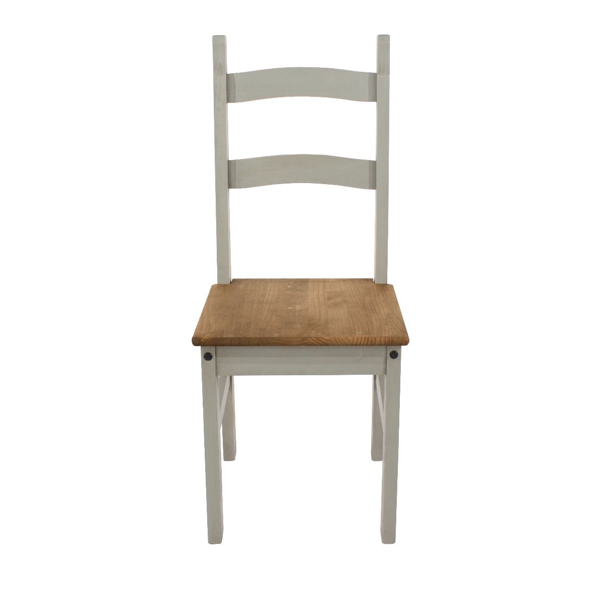 Corona Solid Pine Dining Chairs x 2 - Grey - Colton & Sawyer