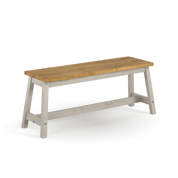 Ethans Live Edge Large Dining Bench - Grey - Colton & Sawyer