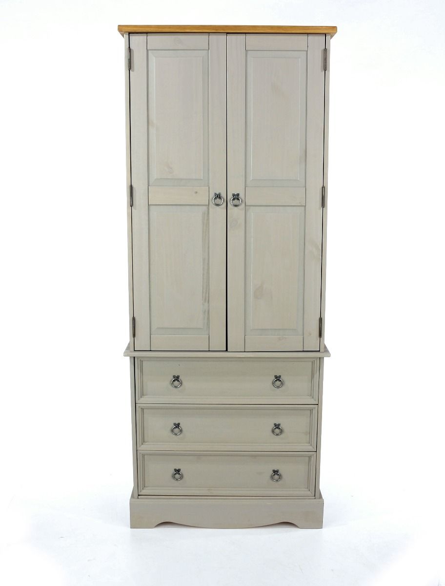 Wardrobe - CECILIA 2 Door Wardrobe Grey 76cm - Colton & Sawyer