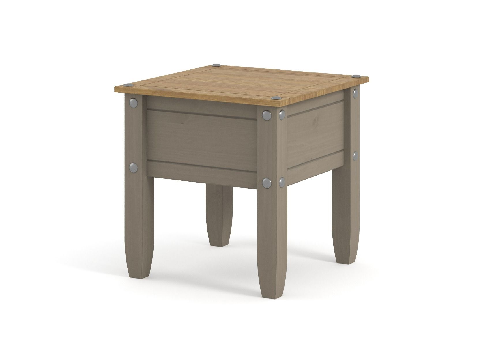 Corona Waxed Pine Lamp Table - Grey - Colton & Sawyer