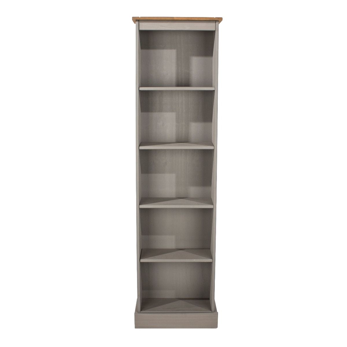 Corona Tall Narrow Open Bookcase - Pine or Grey-Grey - Colton & Sawyer
