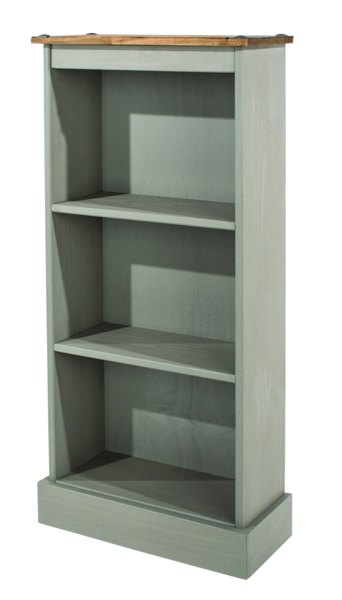 Corona Low Narrow Open Bookcase - Grey - Colton & Sawyer