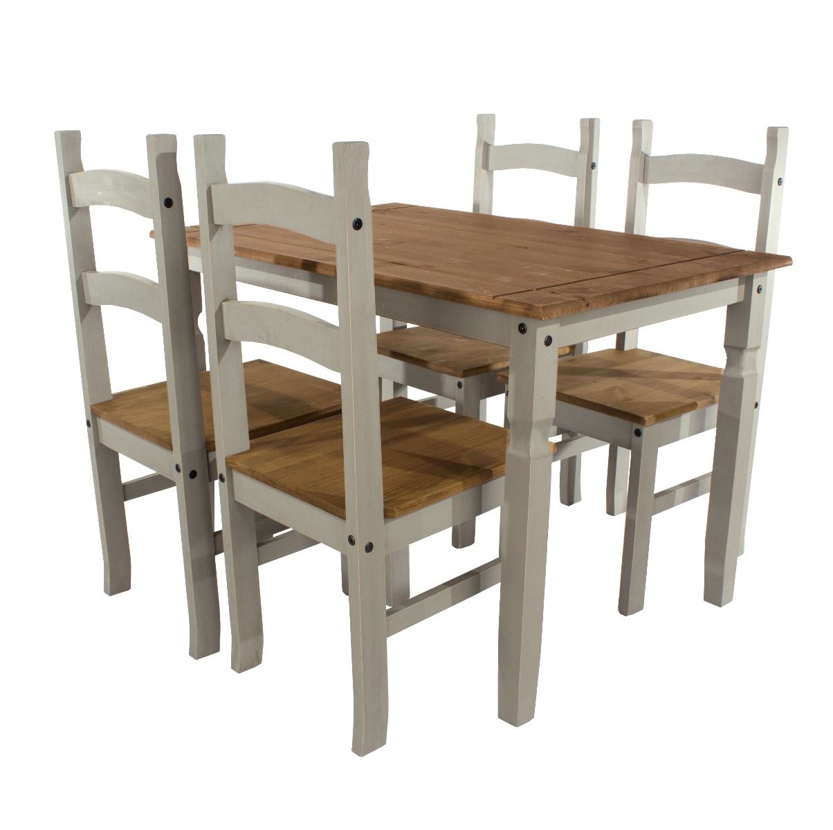 Corona Rectangular Dining Table & 4 Chair Set - Grey - Colton & Sawyer