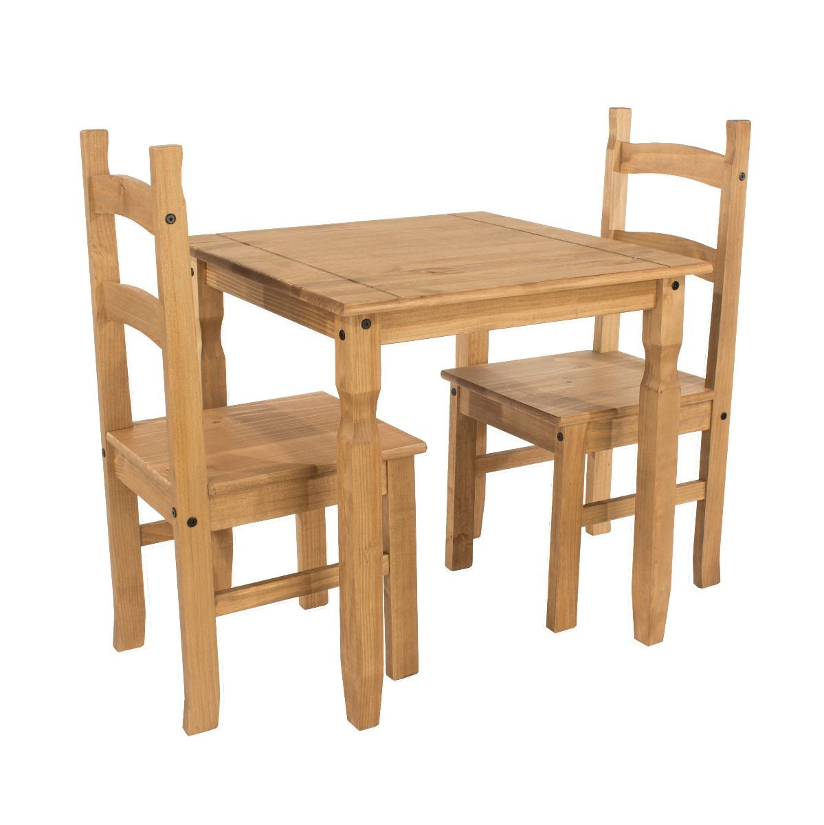 Corona Square Pine Dining Table & 2 Chairs Set - Pine - Colton & Sawyer